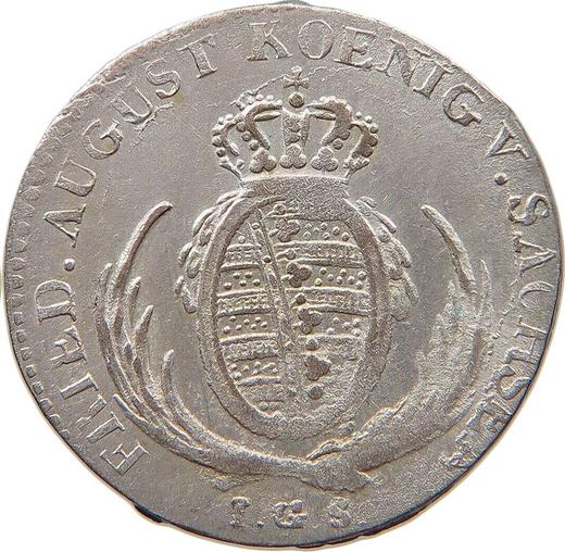 Аверс монеты - 1/24 талера 1821 года I.G.S. - цена серебряной монеты - Саксония-Альбертина, Фридрих Август I