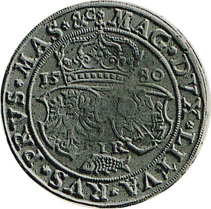 Rewers monety - Talar 1580 Data nad portretem - cena srebrnej monety - Polska, Stefan Batory