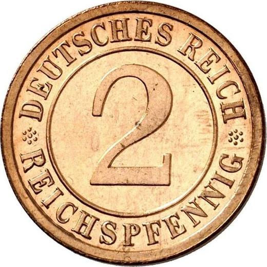 Anverso 2 Reichspfennigs 1924 A - valor de la moneda  - Alemania, República de Weimar