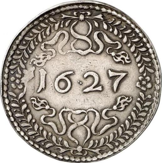 Реверс монеты - Талер 1627 года "Тип 1623-1628" - цена серебряной монеты - Польша, Сигизмунд III Ваза