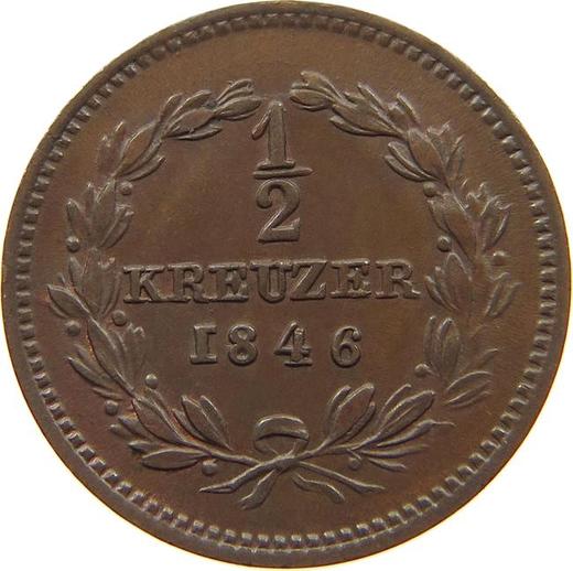 Реверс монеты - 1/2 крейцера 1846 года - цена  монеты - Баден, Леопольд