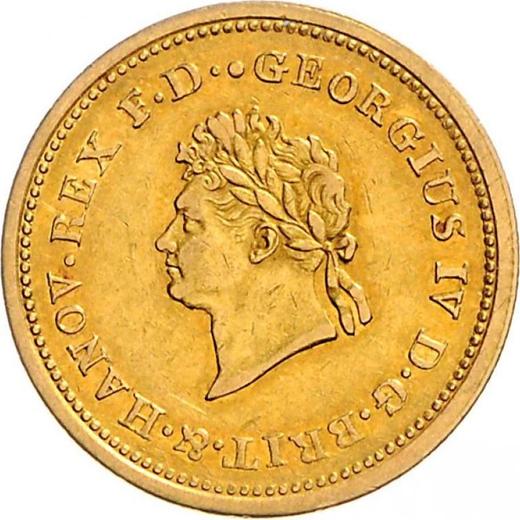 Awers monety - 10 talarów 1821 B - cena złotej monety - Hanower, Jerzy IV