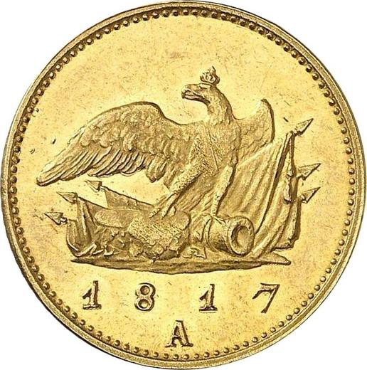 Reverso Medio Frederick D'or 1817 A - valor de la moneda de oro - Prusia, Federico Guillermo III