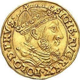 Anverso Ducado 1556 "Gdańsk" - valor de la moneda de oro - Polonia, Segismundo II Augusto