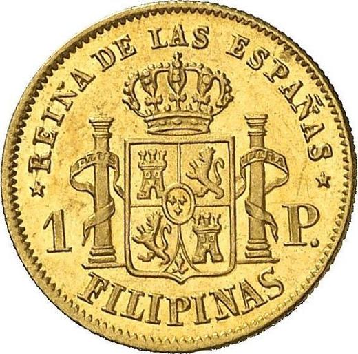 Реверс монеты - 1 песо 1863 года - цена золотой монеты - Филиппины, Изабелла II