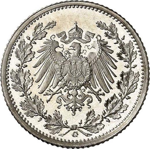 Rewers monety - 1/2 marki 1911 G "Typ 1905-1919" - cena srebrnej monety - Niemcy, Cesarstwo Niemieckie