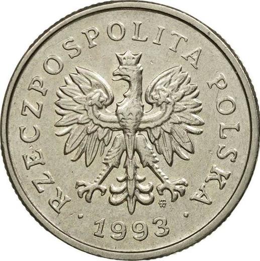 Avers 1 Zloty 1993 MW - Münze Wert - Polen, III Republik Polen nach Stückelung