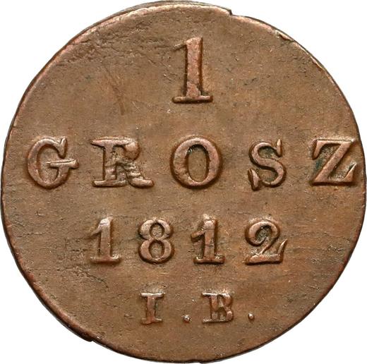 Rewers monety - 1 grosz 1812 IB - cena  monety - Polska, Księstwo Warszawskie