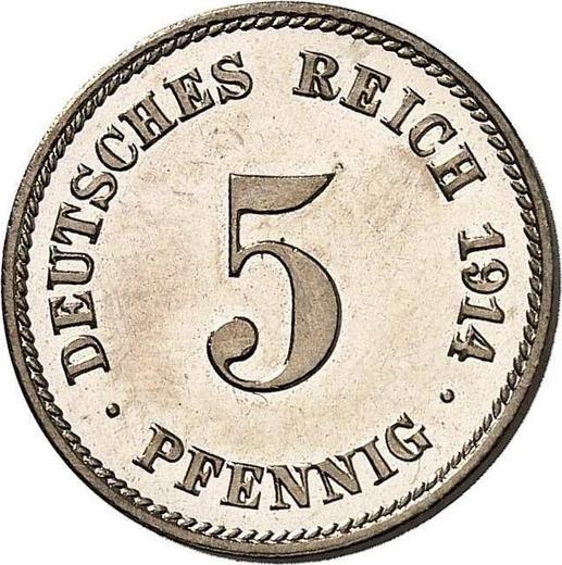 Anverso 5 Pfennige 1914 J "Tipo 1890-1915" - valor de la moneda  - Alemania, Imperio alemán