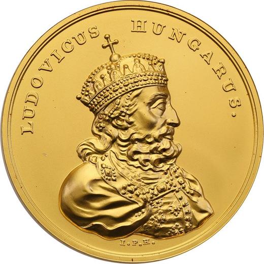 Reverso 500 eslotis 2014 MW "Luis de Hungría" - valor de la moneda de oro - Polonia, República moderna