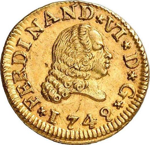 Anverso Medio escudo 1749 S PJ - valor de la moneda de oro - España, Fernando VI