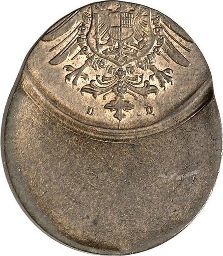 Реверс монеты - 2 пфеннига 1873-1877 года "Тип 1873-1877" Смещение штемпеля - цена  монеты - Германия, Германская Империя