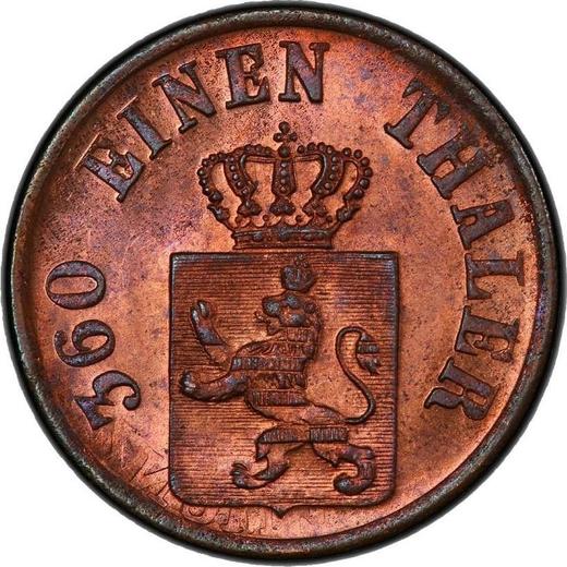 Anverso Heller 1858 - valor de la moneda  - Hesse-Cassel, Federico Guillermo