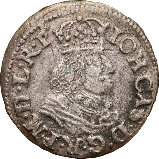 Аверс монеты - Двугрош (2 гроша) 1652 года GR "Гданьск" - цена серебряной монеты - Польша, Ян II Казимир