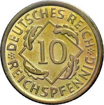 Аверс монеты - 10 рейхспфеннигов 1936 года D - цена  монеты - Германия, Bеймарская республика