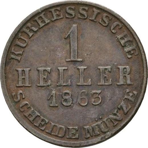 Реверс монеты - Геллер 1863 года - цена  монеты - Гессен-Кассель, Фридрих Вильгельм I