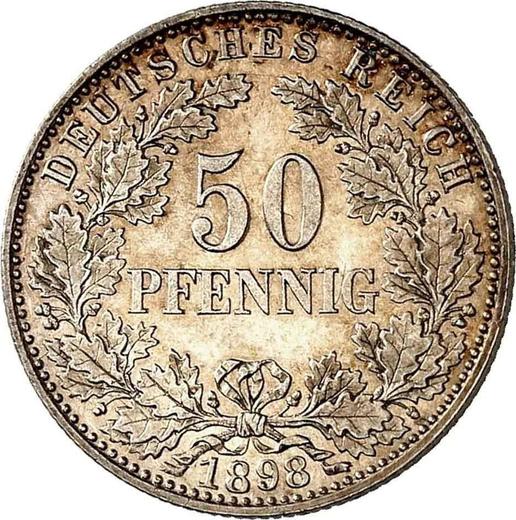 Awers monety - 50 fenigów 1898 A "Typ 1896-1903" - cena srebrnej monety - Niemcy, Cesarstwo Niemieckie
