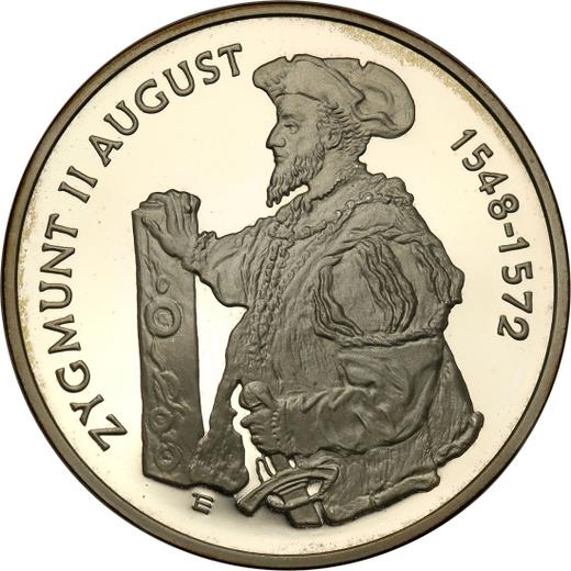 Anverso 10 eslotis 1996 MW ET "Segismundo II Augusto" Retrato de medio cuerpo - valor de la moneda de plata - Polonia, República moderna