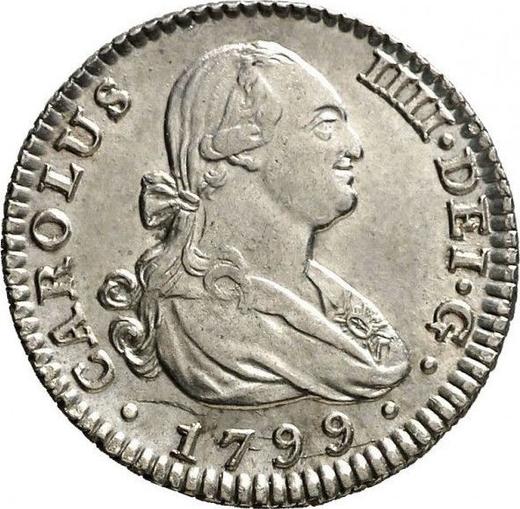 Awers monety - 1 real 1799 M MF - cena srebrnej monety - Hiszpania, Karol IV