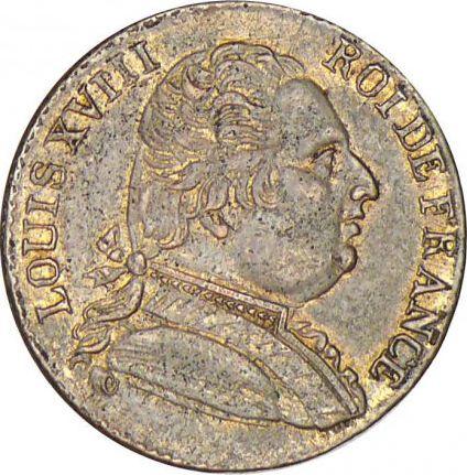 Аверс монеты - 20 франков 1815 года R "Тип 1814-1815" Лондон Медь - цена  монеты - Франция, Людовик XVIII