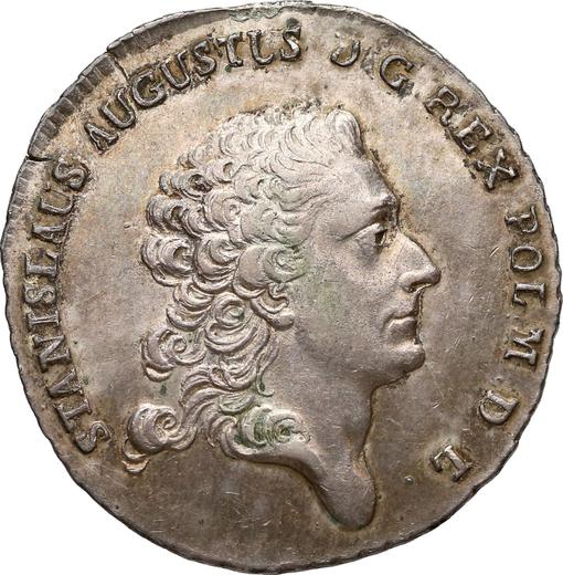 Аверс монеты - Полталера 1767 года FS "Без ленты в волосах" - цена серебряной монеты - Польша, Станислав II Август
