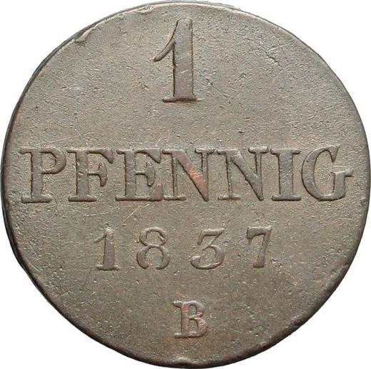 Revers 1 Pfennig 1837 B - Münze Wert - Hannover, Wilhelm IV