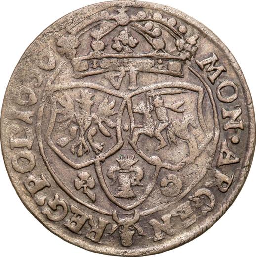 Реверс монеты - Шестак (6 грошей) 1656 года IT "Шведский потоп" - цена серебряной монеты - Польша, Ян II Казимир
