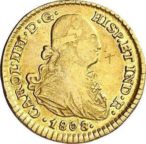 Awers monety - 1 escudo 1808 Mo TH - cena złotej monety - Meksyk, Karol IV