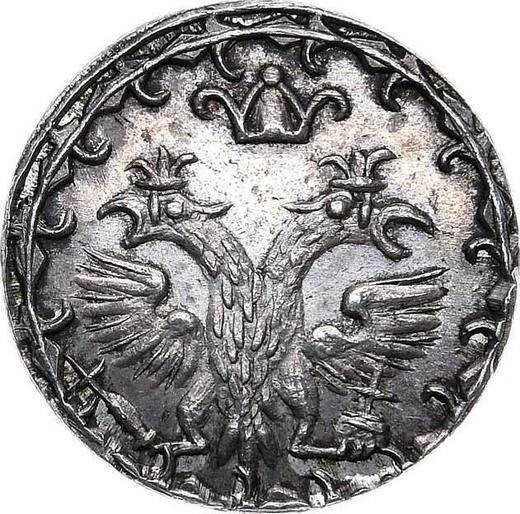 Anverso 10 deneg (5 kopeks) ҂АΨΒ (1702) Reacuñación - valor de la moneda de plata - Rusia, Pedro I