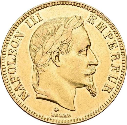 Аверс монеты - 100 франков 1869 года BB "Тип 1862-1870" Страсбург - цена золотой монеты - Франция, Наполеон III