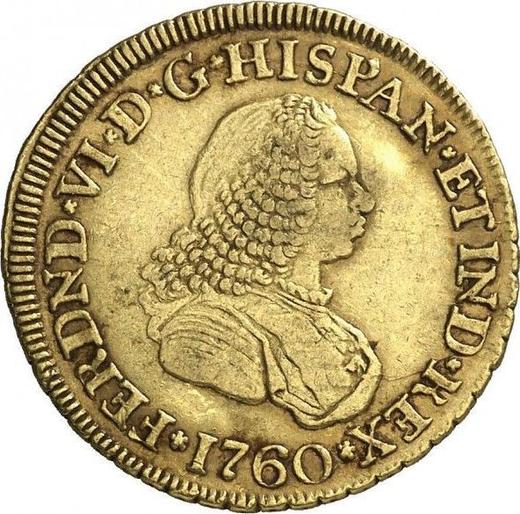 Anverso 2 escudos 1760 PN J - valor de la moneda de oro - Colombia, Fernando VI