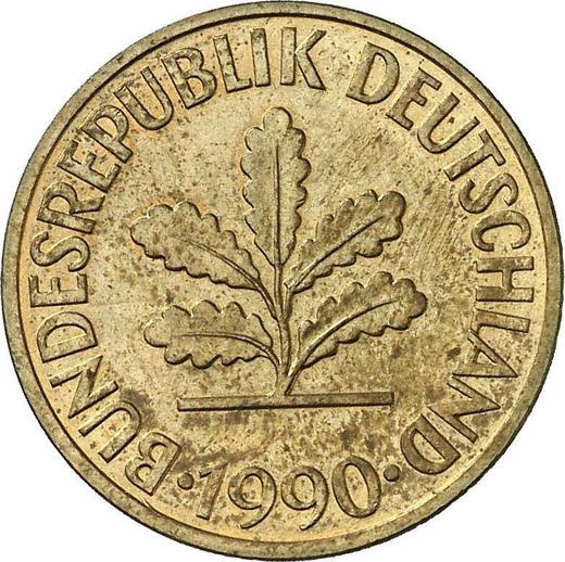 Reverso 10 Pfennige 1990 G - valor de la moneda  - Alemania, RFA