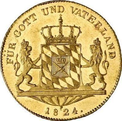 Rewers monety - Dukat 1824 - cena złotej monety - Bawaria, Maksymilian I