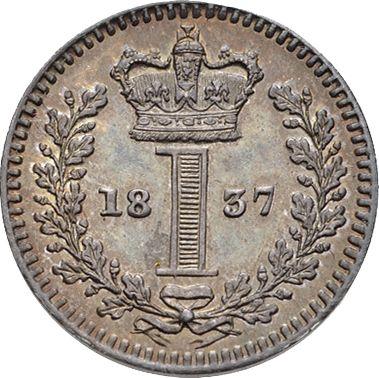 Reverso Penique 1837 "Maundy" - valor de la moneda de plata - Gran Bretaña, Guillermo IV