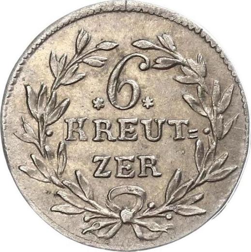 Rewers monety - 6 krajcarów 1815 - cena srebrnej monety - Badenia, Karol Ludwik
