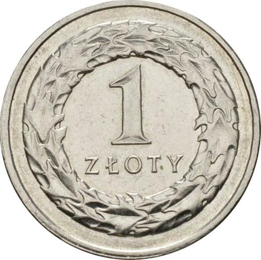 Revers 1 Zloty 2015 MW - Münze Wert - Polen, III Republik Polen nach Stückelung