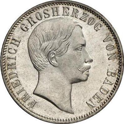 Obverse 1/2 Gulden 1861 - Silver Coin Value - Baden, Frederick I