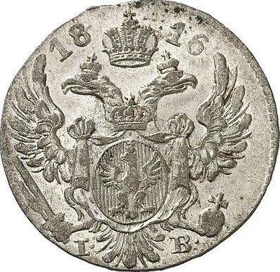 Аверс монеты - 10 грошей 1816 года IB - цена серебряной монеты - Польша, Царство Польское