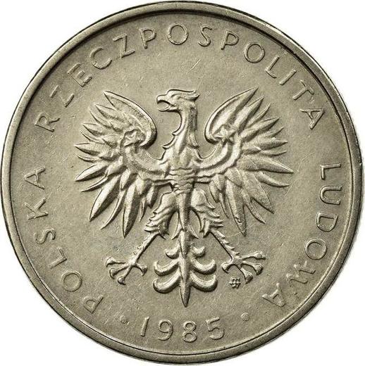 Anverso 10 eslotis 1985 MW - valor de la moneda  - Polonia, República Popular