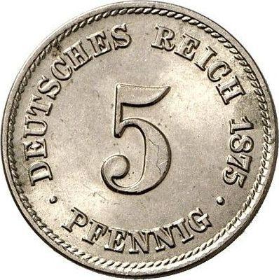 Anverso 5 Pfennige 1875 C "Tipo 1874-1889" - valor de la moneda  - Alemania, Imperio alemán