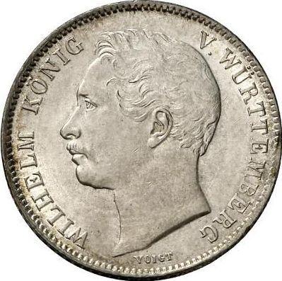 Аверс монеты - 1/2 гульдена 1838 года - цена серебряной монеты - Вюртемберг, Вильгельм I