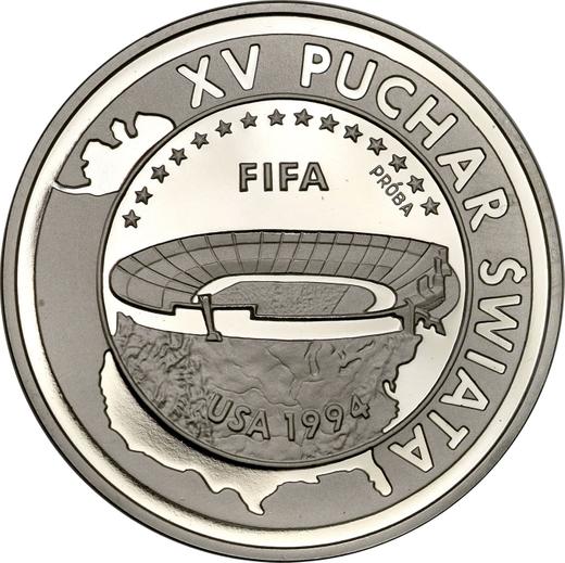 Reverso Pruebas 1000 eslotis 1994 MW "Copa Mundial de la FIFA Estados Unidos 1994" Níquel - valor de la moneda  - Polonia, República moderna