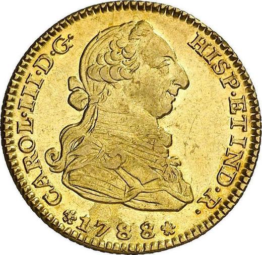 Awers monety - 2 escudo 1788 M M - cena złotej monety - Hiszpania, Karol III