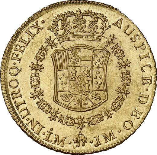 Reverse 8 Escudos 1768 LM JM - Gold Coin Value - Peru, Charles III