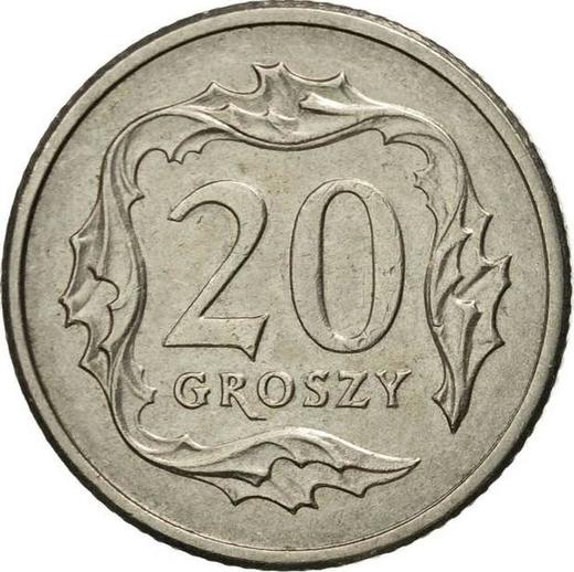 Reverso 20 groszy 1991 MW - valor de la moneda  - Polonia, República moderna
