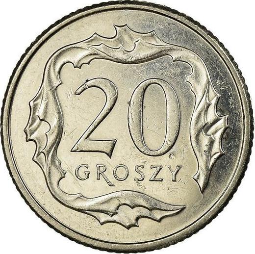 Rewers monety - 20 groszy 2016 MW - cena  monety - Polska, III RP po denominacji