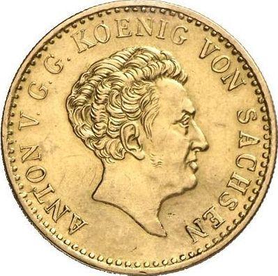 Аверс монеты - 5 талеров 1832 года S - цена золотой монеты - Саксония, Антон