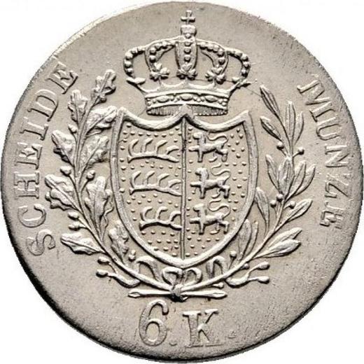 Реверс монеты - 6 крейцеров 1828 года - цена серебряной монеты - Вюртемберг, Вильгельм I