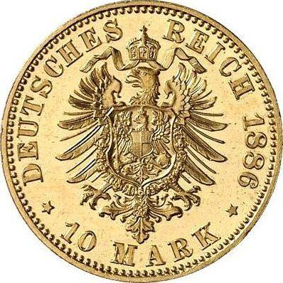 Rewers monety - 10 marek 1886 A "Prusy" - cena złotej monety - Niemcy, Cesarstwo Niemieckie