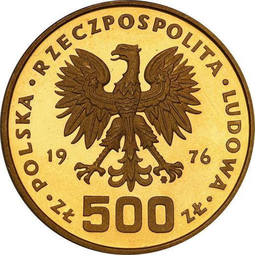 Аверс монеты - 500 злотых 1976 года MW SW "Казимир Пулавский" Золото - цена золотой монеты - Польша, Народная Республика